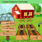 250FT Drip Irrigation Kit – 2026 New Quick-Connect Micro Irrigation System with 1/4'' 1/2'' Tubing, Locking Nozzle Emitters, Adjustable Misting Sprayers for Gardens, Lawns,Raised Beds and Greenhouses - Image 4