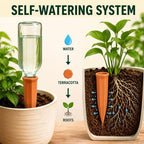 6 Pack Terracotta Watering Spikes with Lids - Image 3