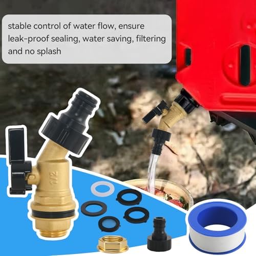 Spigot Kit for Rotopax Water Containers, Brass Quarter Turn Faucet Filter - Image 3