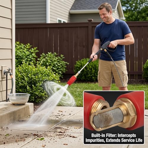Turbo Nozzle Pressure Washer, Rotating Spray Pressure Washer Tips with Built-In Filter for Car Wash, Garden, Industry, 5000 Psi Rated, Turbo Nozzle - Image 6