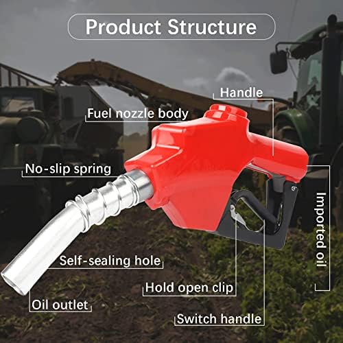 Azdele 1 Inch NPT Red Automatic Fueling Nozzle 1-3/16 Inches(OD=30mm) - Image 4