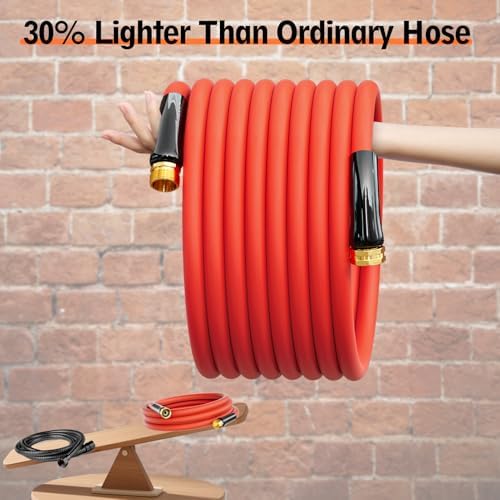 5/8" x 25FT Hot/Cold Rubber Garden Water Hose, -50℉ to 190℉ - Image 7