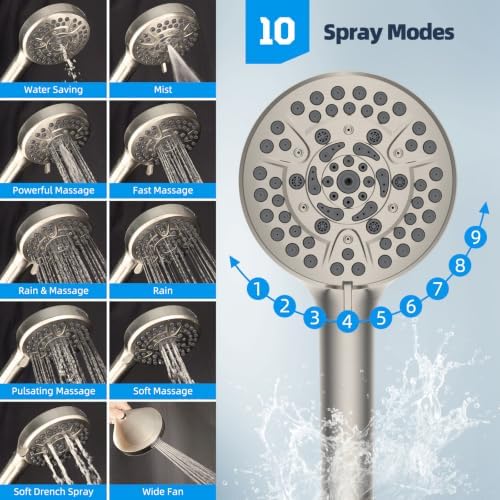 Hibbent All Metal High Pressure Shower Head, 12'' Rainfall Shower Head - Image 5