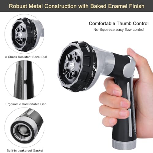FANHAO Garden Hose Nozzle with Thumb Control+3 Piece Heavy Duty Garden Tools - Image 7