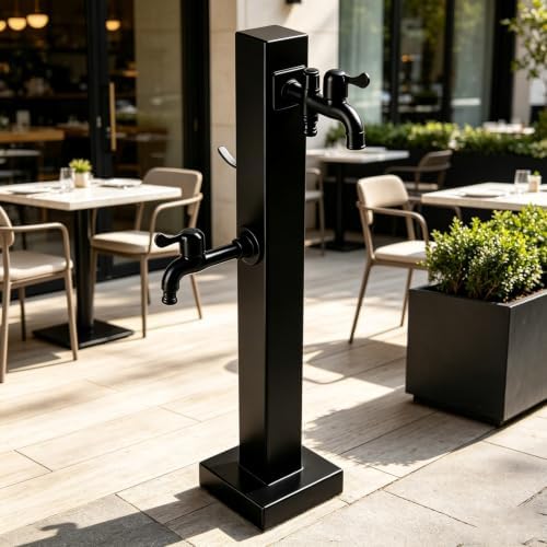 Garden Faucet Post Hose Stand Stainless Steel Water Feature Column Hydrant by Gaommini