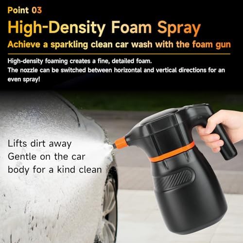SANLIKE 2L Cordless Electric Foam Sprayer Car Wash Detailing Gun - Image 5
