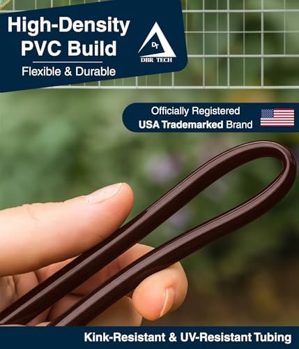 DBR Tech® 1/4 Drip Irrigation Tubing, 200 Feet, Flexible PVC Plastic Drip Irrigation Hose for Gardening, Misting, Hydroponics and DIY Landscape Garden Projects, Blank Distribution (200ft, Brown) - Image 4