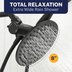 HammerHead Metal Dual Shower Head Combo With 3-Spray Handheld and Rainfall - Image 5