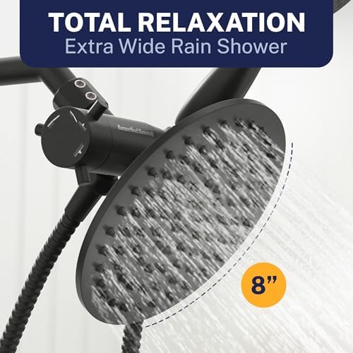 HammerHead Metal Dual Shower Head Combo With 3-Spray Handheld and Rainfall - Image 5