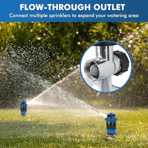 RESTMO Gear Drive Sprinkler with Metal T-Spike Base,Blue - Image 7