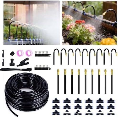 50ft Drip Irrigation System with 18pcs Misting Sprinkler Kit by Unknown