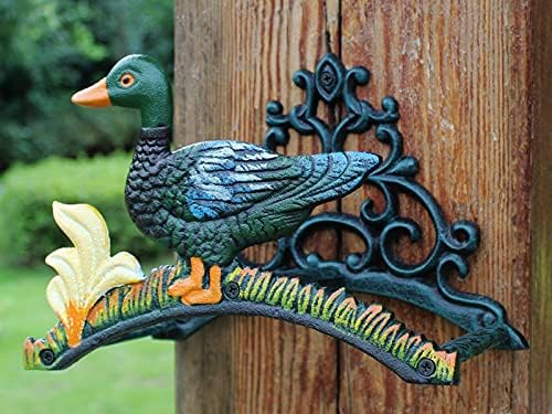Garden Hose Holder Cast Iron Heavy Duty Water Hose Hanger, Outside Wall Mount, Solid Metal Decorative Rack/Organizer/Stand, Easy to Install, Hold Up to 50/75/100 ft (Hose holder - Duck) - Image 5