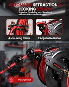 Retractable Air Hose Reel, Auto Rewind 3/8" x 65 FT Hybrid Polymer Hose - Image 6