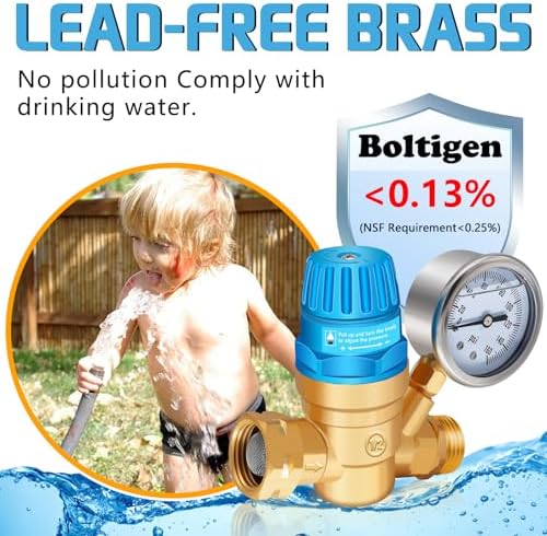 Boltigen RV Water Pressure Regulator Kit, RV Fresh Water Hose Kit with Inline Water Filter, Brass Elbow, Hose Splitter, Hose Quick Connects, Flexible Connector, 3/4'' GHT Leak Repair Kit for RV Camper - Image 2