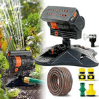 16-Nozzle Oscillating Sprinkler with Dual-Zone Sprinkler Water Timer, Adjustable Garden Sprinkler Watering System, 360° 16-Hole Automatic Rocking Sprinkler (Standard, with 5m Hose) by Unknown