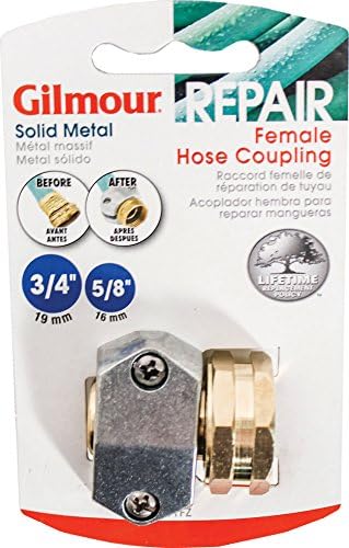 10 Pack - Gilmour Heavy Duty Brass and Zinc Female Hose Repair Mender - Clamp Coupling for Garden Hoses - 01FZ by Gilmour