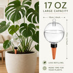 4Pcs Plant Watering Globes, 17oz Self-Watering Bulbs with Terracotta Spikes - Image 3