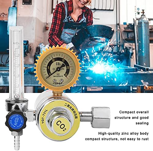 FLEXMAN CO2 Regulator, Carbon Dioxide Decompressor, Zinc Alloy G5/8in Female Thread Heating Reducer for Pressure Indication, Voltage Stabilization (36V) - Image 2