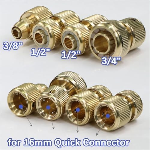 Expandable Garden Hose Repair Kit 3PCS Brass Hose Adapter Quick Coupler Irrigation Connection Faucet Gardening Watering Accessories(3I8 Inch Adapter) - Image 5