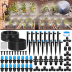 Yungyan Extra Thickened 230FT New Quick-Connect Drip Irrigation System Kit with 1/2''&1/4'' Tubing, Adjustable Drip Emitters & Misting Nozzles, DIY Automatic Irrigation Kit for Garden Greenhouse Lawn by Yungyan