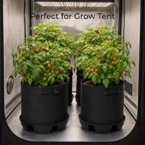 6 Pack Self-Watering Plant Pot Bases with 5 Gallon Grow Bags, Bottom Watering Plant Saucers with Wicking Irrigation System, Auto Watering Planter Kit for Indoor Outdoor Greenhouses Grow Tents Gardens - Image 7
