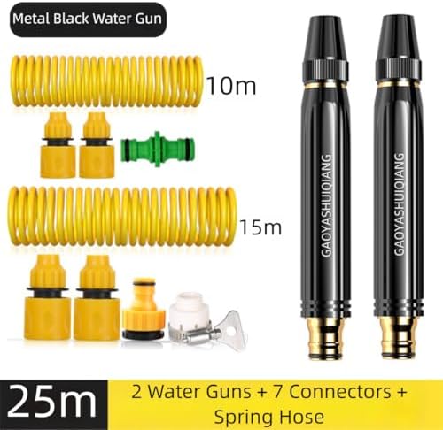 High Pressure Hose Nozzle Sprayer, Home High-Pressure Car Wash Water Gun with Booster Nozzle and Hose, Jet Nozzle Power Washer for Garden Hose for Plant Watering Lawn Car (E) - Image 2
