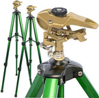 Hourleey 2 Pack Impact Sprinkler on Tripod, Rotating Water Sprinklers for Yard Lawn and Garden, Heavy Duty 360 Degree Irrigation Sprinkler with Zinc Head and 3/4" Connector for Outdoor by Hourleey