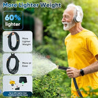 Garden Hose 100ft, Non-Expanding Water Hose, 8 Function Nozzle, Flexible Ultra-Light, Anti-Kink, Wear-Resistant, Portable, Easy Storage, Hose with 3/4 for Outdoor, Garden, Yard, Black Lake Blue - Image 3