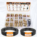CheeMuii 43Pcs Brass DOT Air Line Fittings with 1/4" & 3/8" DOT Air Hoses - Image 2