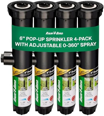 Rain Bird 1806APPRS Pressure Regulated, 6 Inch Pop Up Sprinkler Head 4 Pack by RainBird