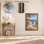 Sea View Between White Stone Walls Gold Framed Poster for Entryway Art - Image 3