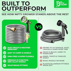 50 FT Garden Hose Stainless Steel Heavy Duty with Spray Nozzle, Lightweight and No-Kink Flexible Water Hose 50 FT with 3/4" Solid Brass Fittings, Metal Waterhose for Outside 50FT, Manguera para Jardin - Image 6