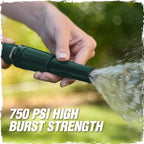 RUGGED RHINO Metal Garden Hose with Spray Nozzle, 75FT, 304 Stainless Steel, 750 PSI Burst Strength, Heavy Duty Flexible Water Hose, Kink Resistant, Leakproof for Yard, Lawn and Outdoor Use, Green - Image 5