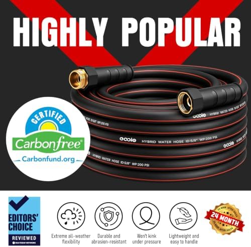 Heavy Duty Garden Hose 100ft, NON-EXPANDABLE Flexible Water Hose, Kink Resistant Lightweight Hybrid Hose, Leakproof Hose Male to Female Fittings - Image 2