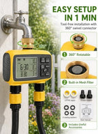 Hose Timer 2 Outlet, 2 Zone Programmable Sprinkler Timer with Rain Delay & Manual Mode, Heavy Duty Digital Timer for Garden Hose, Auto Irrigation Controller for Lawn, Yard & Drip Irrigation Outdoor - Image 4