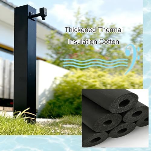 Freestanding Garden Hose Holder with Faucet - 304 Stainless Steel Water Column, Decorative Yard Hydrant for Garden, Farm, Backyard, Pasture (Black, 10) - Image 5