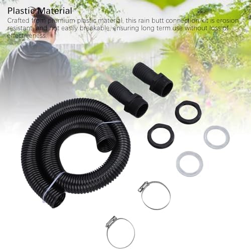 39.4 Inch Rain Barrel Diverter Kit, Plastic Hose Connector for Rainwater Collection Systems, Ideal Rain Barrel Accessory (with Hole Opener) - Image 5
