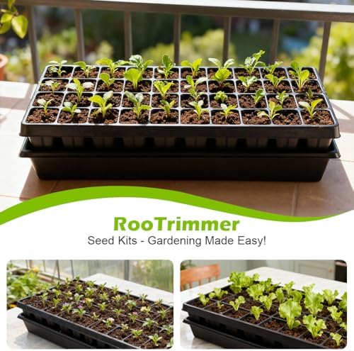 RooTrimmer 10 Pack 1020 Seed Starter Trays and 10 Pcs 40 Cell Plug Trays, Thick Durable Seedling Plastic Nursery Tray for TD542 1020 Tray Germination (10 Sets) - Image 4