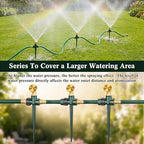 Tioncy 4 Pack Metal Lawn Sprinkler for Yard with Brass Nozzle & Aluminum Alloy Spike Base, Adjustable Automatic Garden Sprinkler System with Screen Gasket for Lawn Garden Yard Greenhouse(Green) - Image 5