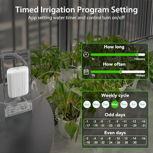 WiFi Drip Irrigation System: Automatic Watering System for Potted Plants, Smart Drip Irrigation Kits with Water Timer & App Water-Shortage Alarm, Support 10 Pots, Water Irrigation System for Garden - Image 3