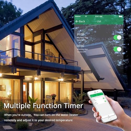 Smart WiFi Water Heater Switch, 40A, Voice Control with Alexa & Google Home, Timer Function, Tuya App Compatible - Image 6