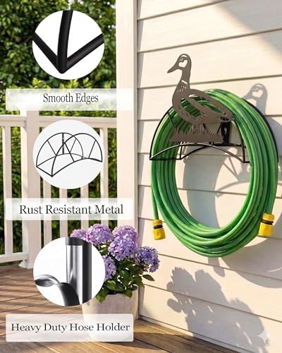 Garden Hose Holder Duck Metal Wall Mount Heavy Duty 125'5/8" Hose Hanger - Image 3