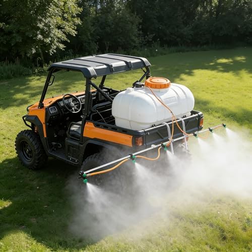 6 Nozzle ATV Sprayer Boom Wand Kit – 122" Spray Coverage for ATV & UTV Sprayers, Row Crop, Adjustable Spray Patterns, Folding Design for Easy Transport (Sprayer Boom with Hook) by VANPET