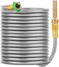 UNCO- Stainless Steel Metal Hose with 4 Function Brass Nozzle, 50 ft, No Kink, Metal Garden Hose by Unco