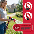Garden Hose Nozzle, Heavy-Duty Metal Spray Nozzle, Multi-Pattern Water Sprayer for Garden, Lawn, Car Wash (Straight Handle Type) - Image 2