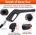 Bear Force Replacement Pressure Washer Spray Gun with Turbo Nozzle & 5 Spray Nozzle Tips, Compatible with Portland Husky Ford Pulsar ShopForce Taskforce Powerwasher - Image 3