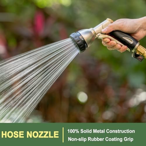 FANHAO 2 Pack Water Flow Meter with Brass Inlet+Heavy Duty Garden Hose Nozzle - Image 2