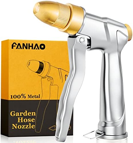 FANHAO 100% Metal Garden Hose Nozzle Heavy Duty, Leakproof, High Pressure by FANHAO