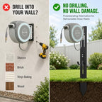 Retractable Garden Hose Reel Mounting Post with Adjustable Removable Hook - Image 2