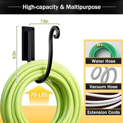 Hose Holders Wall Mount: 2PCs 8-Inch Heavy-Duty Garden Hose Hangers Outdoor - Image 5